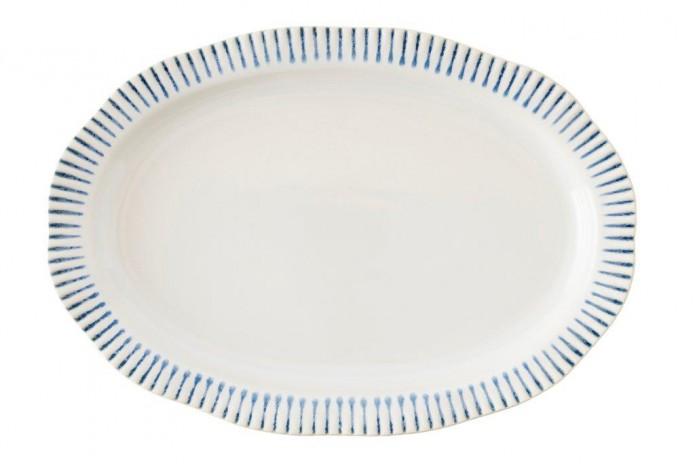 Sitio Stripe Oval Platter - 17"