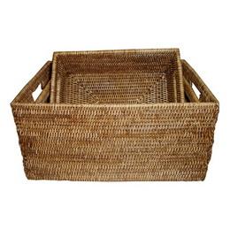Small Rect. Basket - Antique Brown