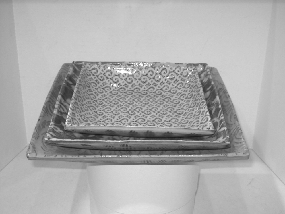 Square Medium Platter - Opal Fern