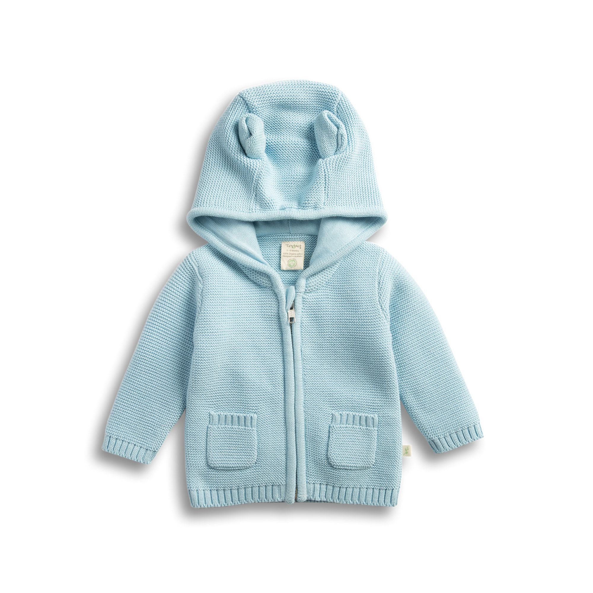 Knitted Hoodie - Cool Blue