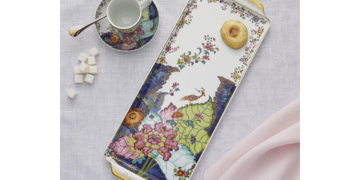 tobacco leaf tray Port 68 This extravagant design was originally made in China Mottahedeh ~ Tobacco Leaf ~