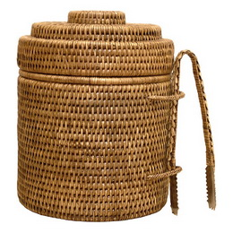 Woven Antique Brown Ice Bucket  - Small