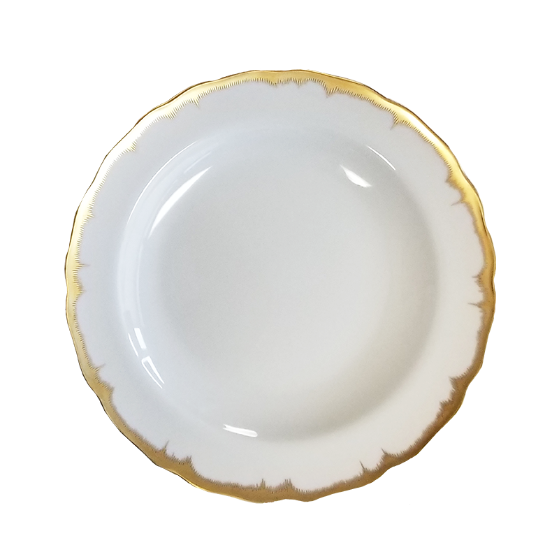 Chelsea Feather Dessert Plate - Gold